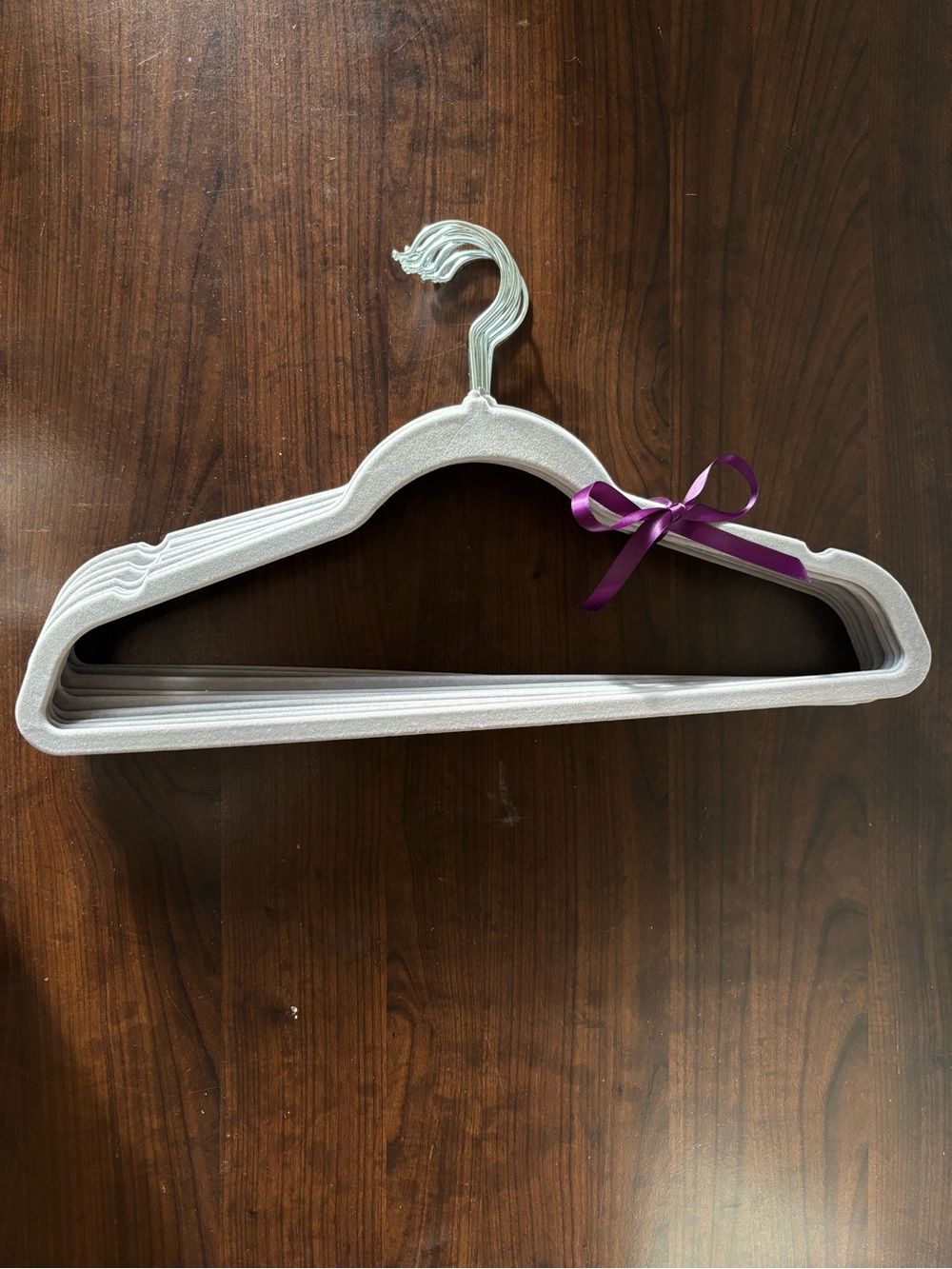 Velvet Non-Slip Clothing Hangers Light Gray